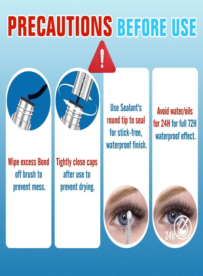 LANKIZ Long Lasting Lash Cluster Glue, Waterproof 72h Super Hold Lash Bond and Seal, Latex-Free & Non Irritating Black Eyelash Glue for Lash Cluster Strips - Image 4